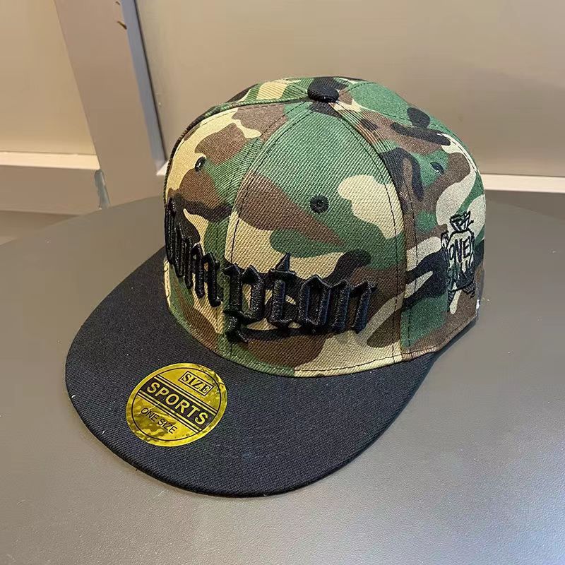 Men's Summer Wide Brim Camouflage Hip Hop Spring And Autumn Korean Style Trendy Big Head Circumference Flat Brim Baseball Hat