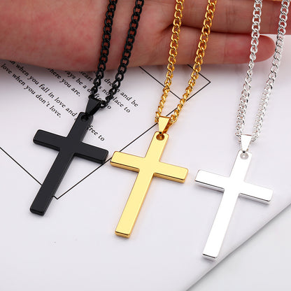 Stainless Steel Cross Shelf Men's Necklace