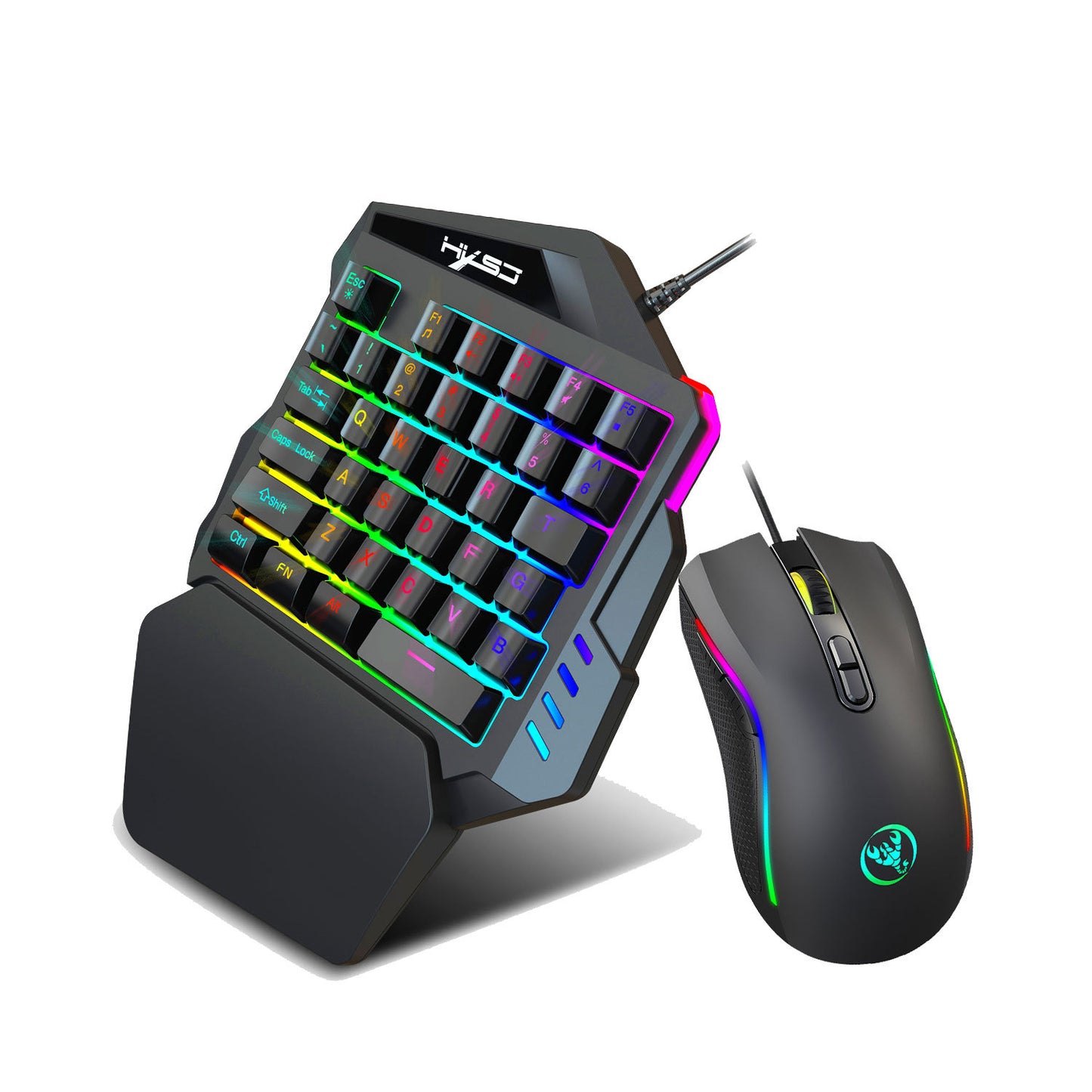 Colorful One-Handed Gaming Keyboard Compact