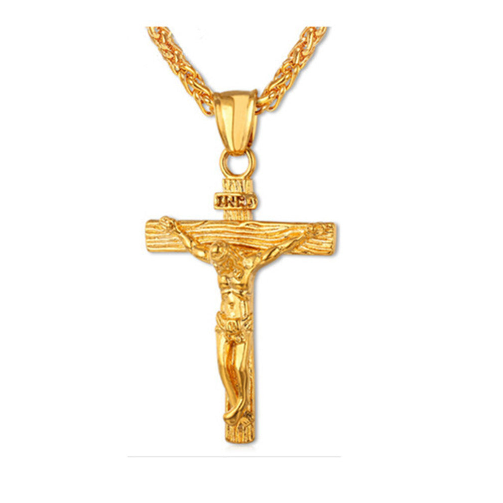 Men's Chain Christian Jewelry Gift Vintage Cross INRI Crucifix Pendant And Necklace