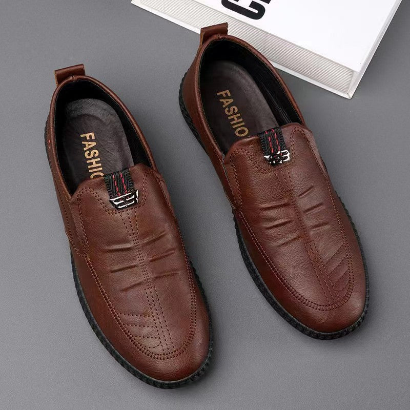 Scarpe slip-on in pelle da uomo eleganti, traspiranti e leggere