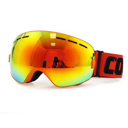 Double anti-fog ski goggles