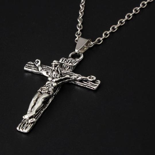 Men's Chain Christian Jewelry Gift Vintage Cross INRI Crucifix Pendant And Necklace