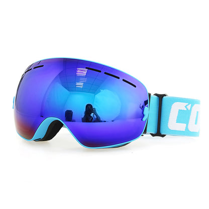 Double anti-fog ski goggles