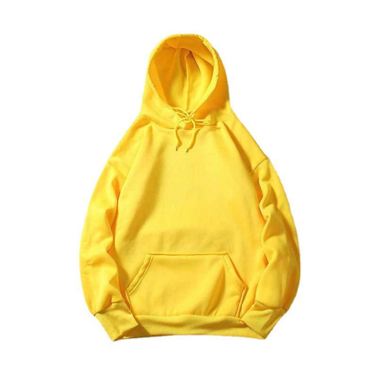 Loose Blank Hoodie With Plush Solid Color