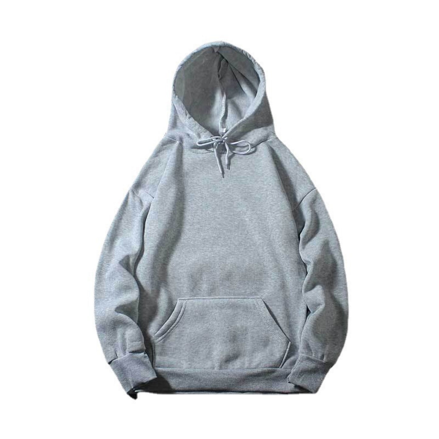 Loose Blank Hoodie With Plush Solid Color