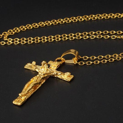 Men's Chain Christian Jewelry Gift Vintage Cross INRI Crucifix Pendant And Necklace