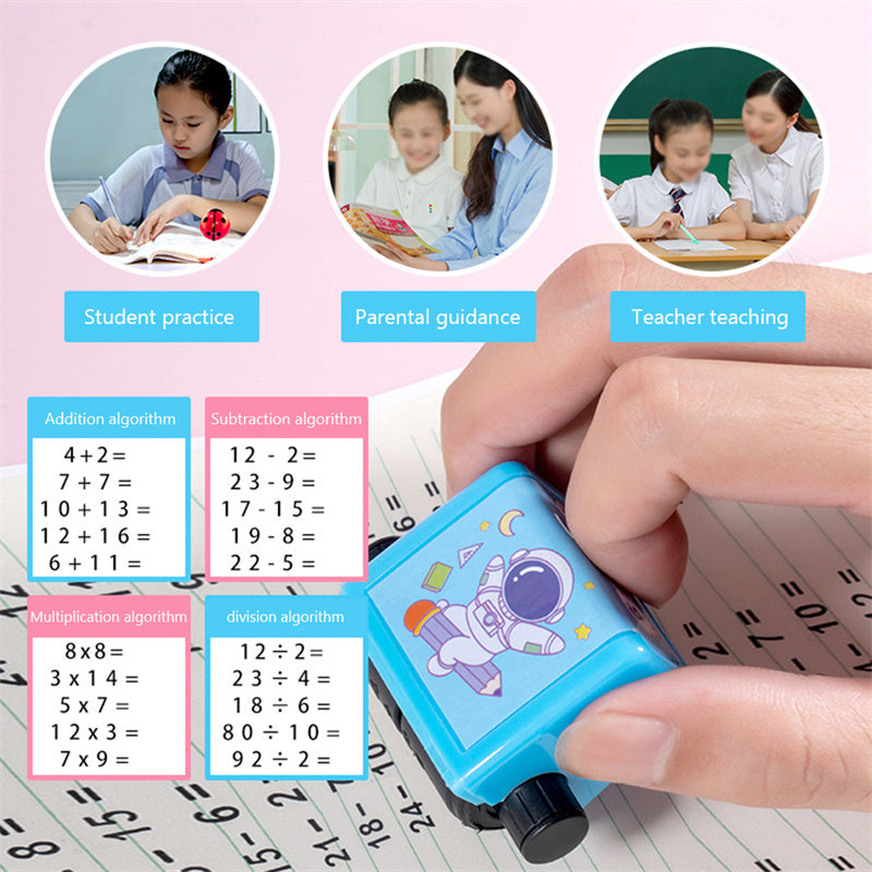 Math Roller Stamp Addition Subtraction Multiplication Division Practice Digital Type Mathematical Operation Stamp Pupils Teacher