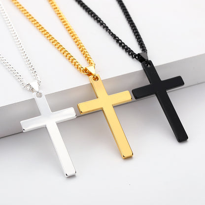 Stainless Steel Cross Shelf Men's Necklace