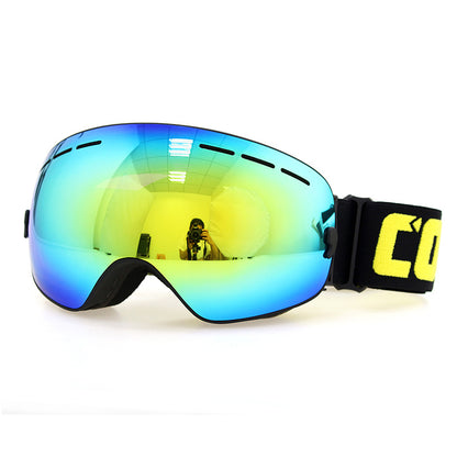 Double anti-fog ski goggles