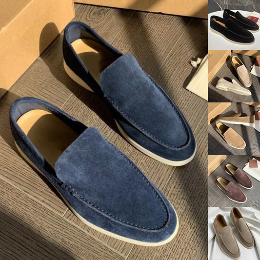 Mocassini estivi da uomo, casual e con suola piatta, scarpe slip-on per guida