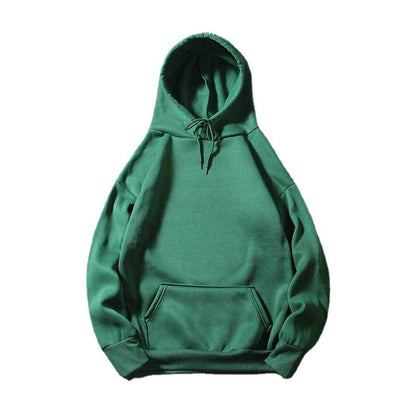 Loose Blank Hoodie With Plush Solid Color