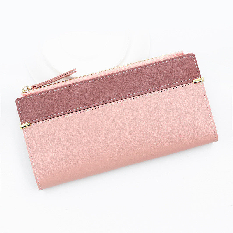 Frosted Leather Long Purse For Women