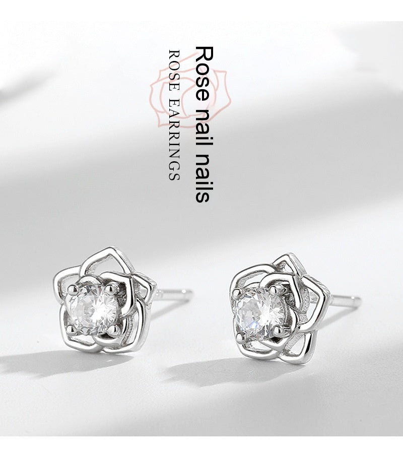 S999 New Rose High-grade Summer Minority Simple Earrings