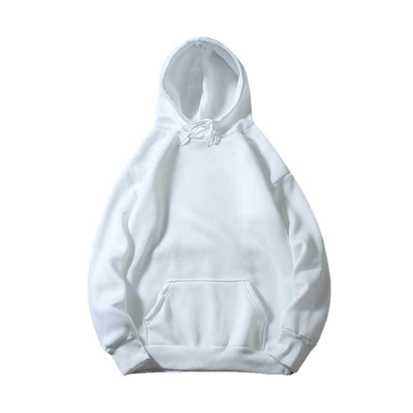 Loose Blank Hoodie With Plush Solid Color