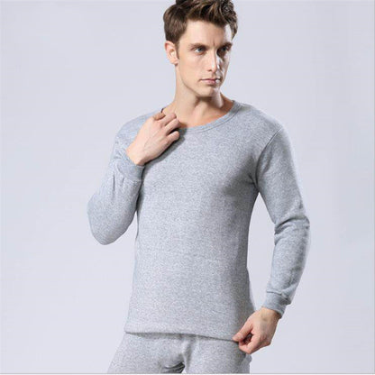 Men Round Neck Warm Pajamas Suit