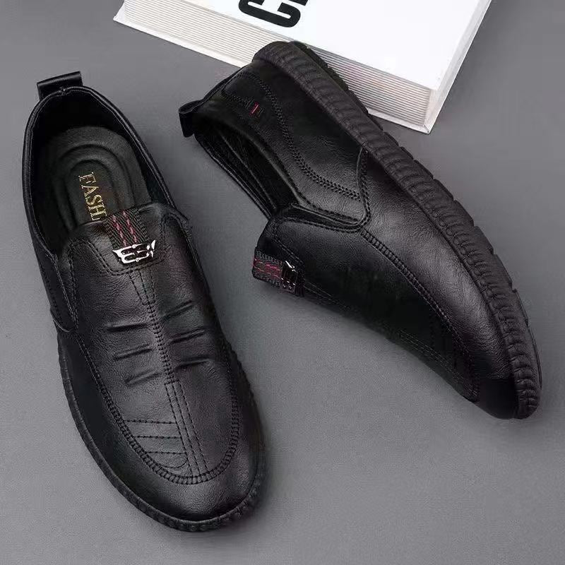 Scarpe slip-on in pelle da uomo eleganti, traspiranti e leggere