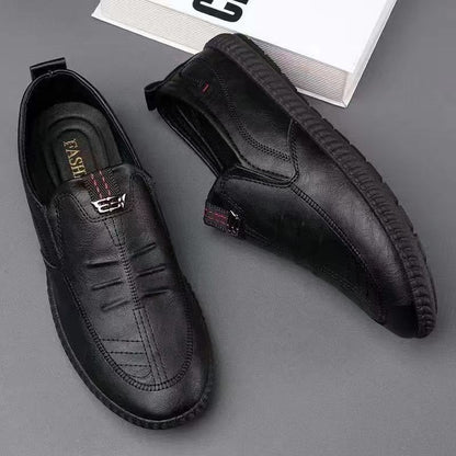 Scarpe slip-on in pelle da uomo eleganti, traspiranti e leggere