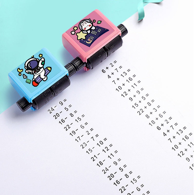 Math Roller Stamp Addition Subtraction Multiplication Division Practice Digital Type Mathematical Operation Stamp Pupils Teacher