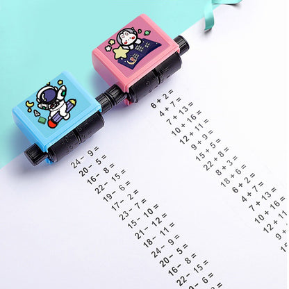 Math Roller Stamp Addition Subtraction Multiplication Division Practice Digital Type Mathematical Operation Stamp Pupils Teacher