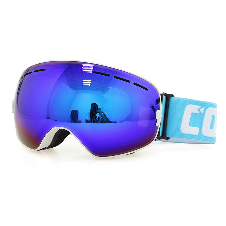 Double anti-fog ski goggles