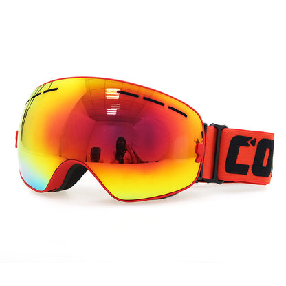 Double anti-fog ski goggles