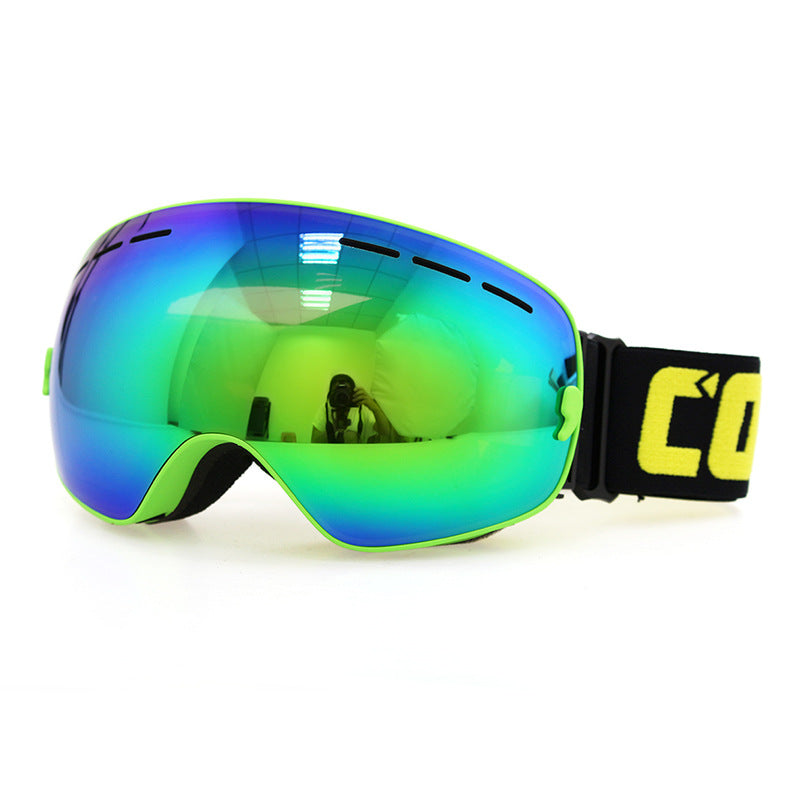 Double anti-fog ski goggles