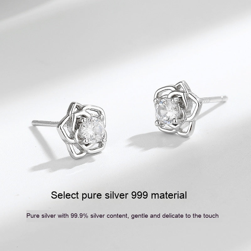 S999 New Rose High-grade Summer Minority Simple Earrings