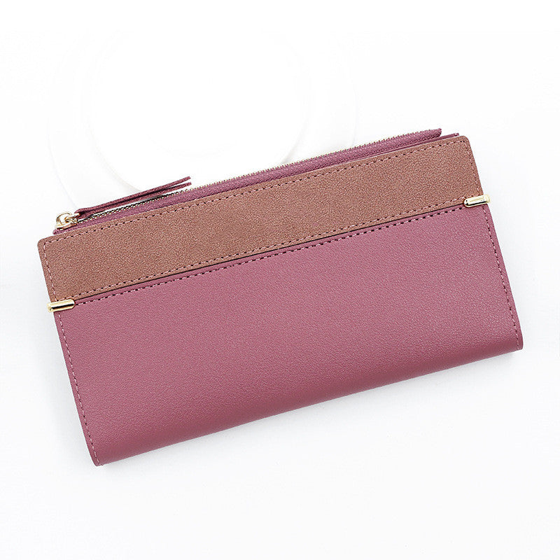 Frosted Leather Long Purse For Women