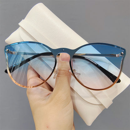 Rimless Cat Eye Ladies Sunglasses Trendy Fashion Sunglasses