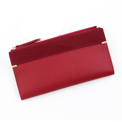 Frosted Leather Long Purse For Women