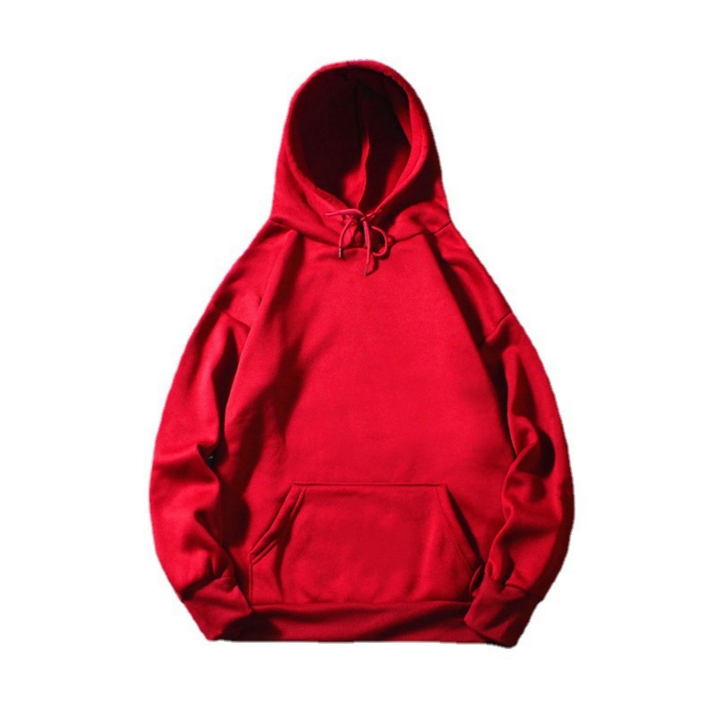 Loose Blank Hoodie With Plush Solid Color