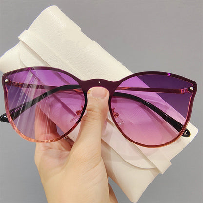 Rimless Cat Eye Ladies Sunglasses Trendy Fashion Sunglasses