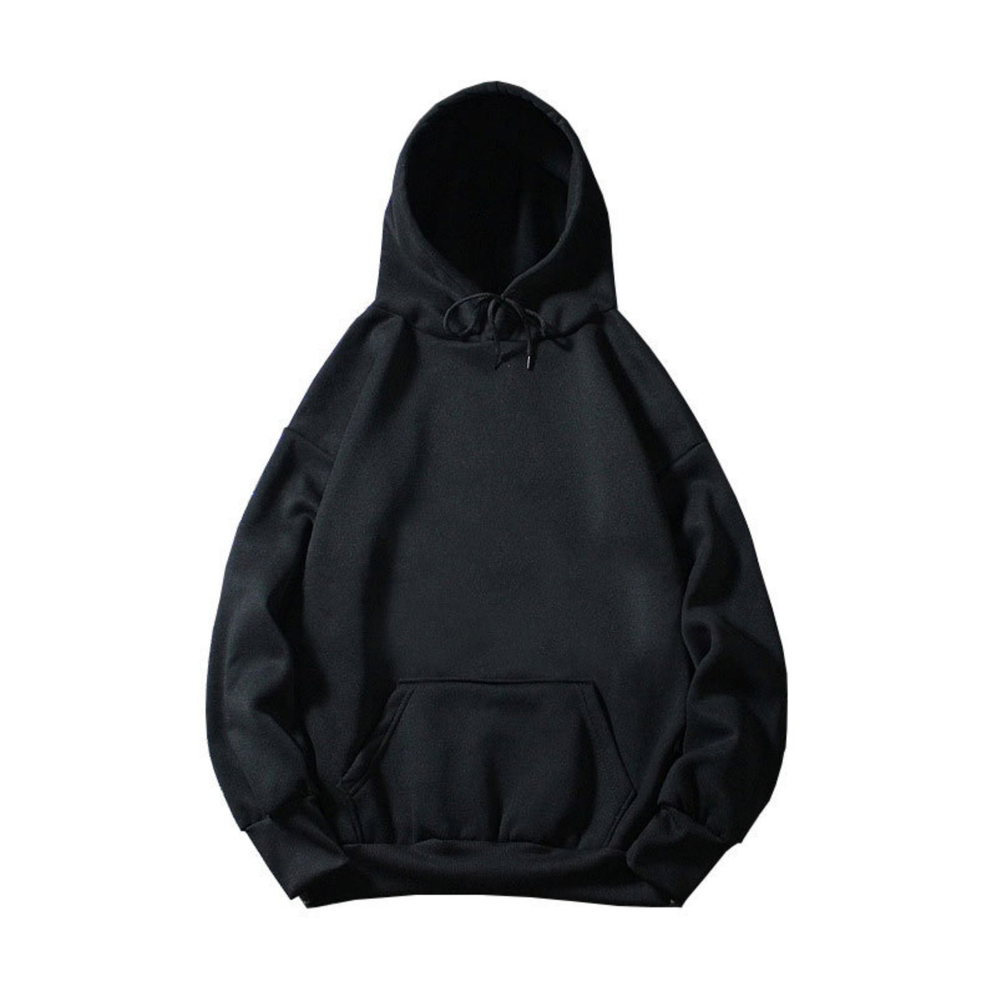 Loose Blank Hoodie With Plush Solid Color