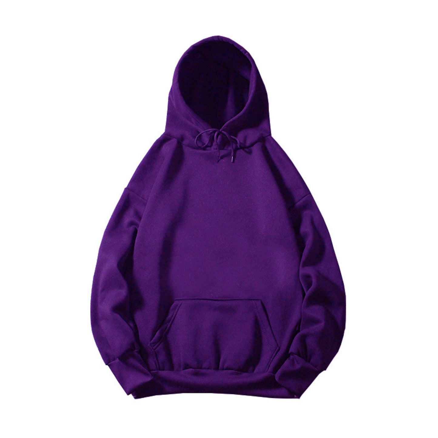 Loose Blank Hoodie With Plush Solid Color