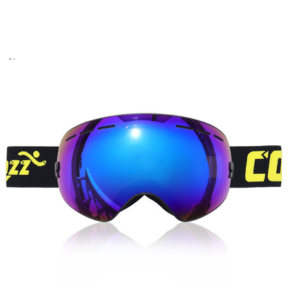 Double anti-fog ski goggles