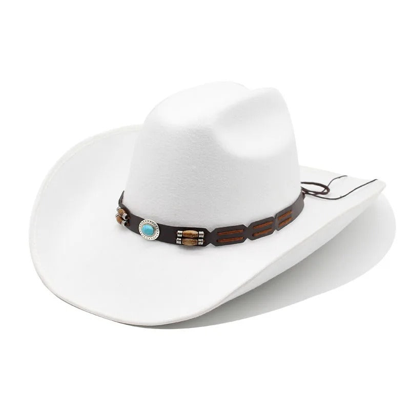 Woolen Hat, Turquoise Belt, Western Denim