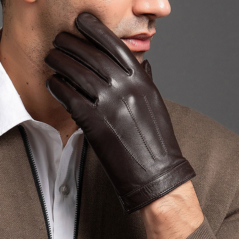 Men's Thin Full-grain Sheepskin Gloves