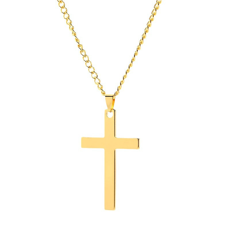 Stainless Steel Cross Shelf Men's Necklace