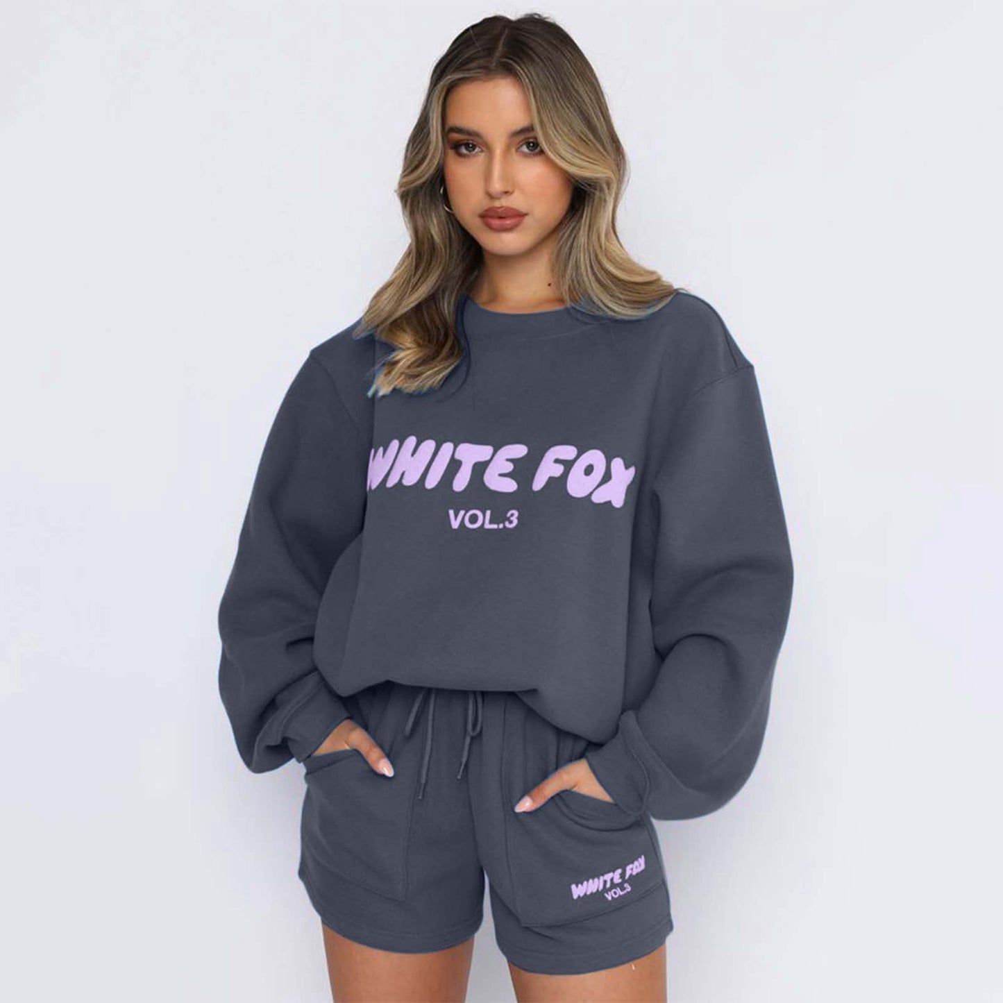 Printed Sweatshirt And Sweatpants Fleece Shirt Suit Women