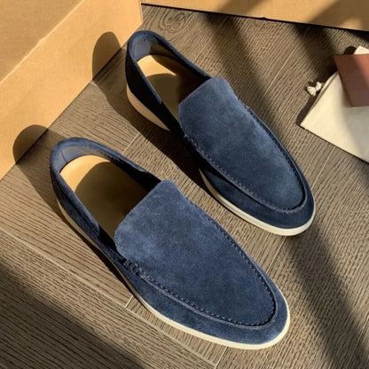 Mocassini estivi da uomo, casual e con suola piatta, scarpe slip-on per guida