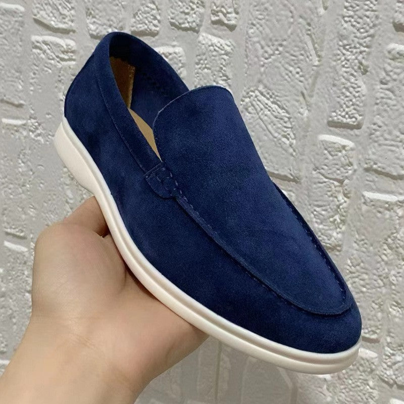 Mocassini estivi da uomo, casual e con suola piatta, scarpe slip-on per guida