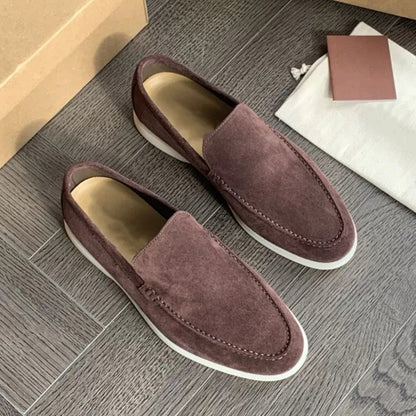 Mocassini estivi da uomo, casual e con suola piatta, scarpe slip-on per guida