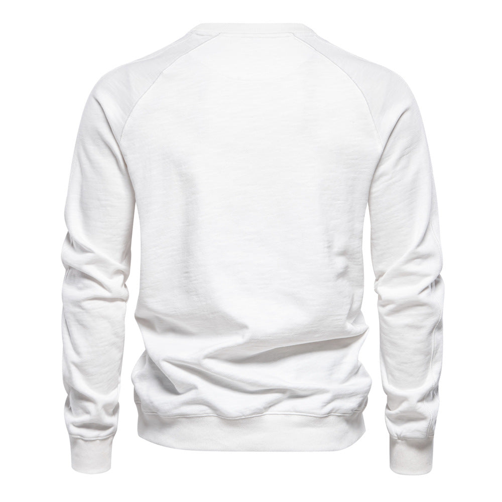 Men's Loose Casual Solid Color Round Neck Sweater