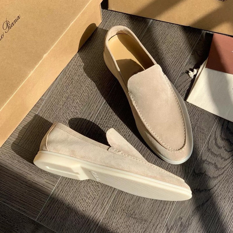 Mocassini estivi da uomo, casual e con suola piatta, scarpe slip-on per guida