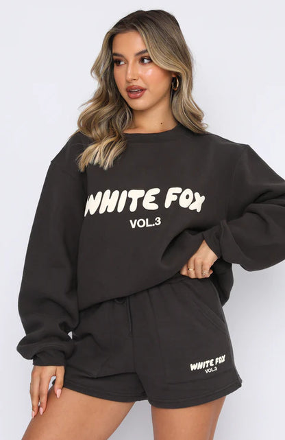 Printed Sweatshirt And Sweatpants Fleece Shirt Suit Women