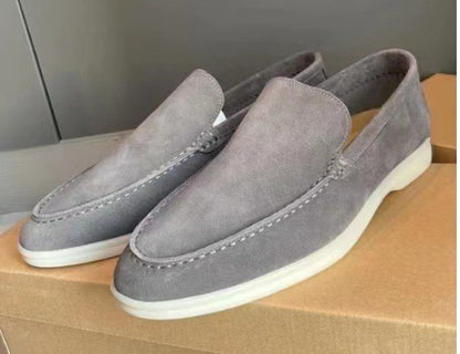 Mocassini estivi da uomo, casual e con suola piatta, scarpe slip-on per guida