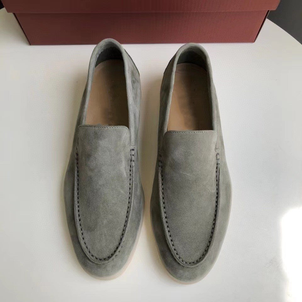 Mocassini estivi da uomo, casual e con suola piatta, scarpe slip-on per guida