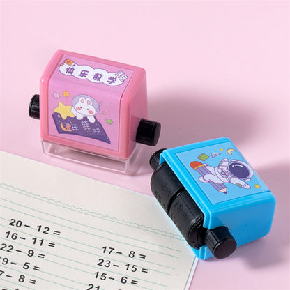 Math Roller Stamp Addition Subtraction Multiplication Division Practice Digital Type Mathematical Operation Stamp Pupils Teacher