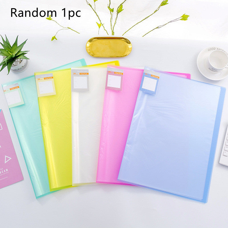 Color Transparent Information Booklet Insert Folder Drawing Album Folder Storage